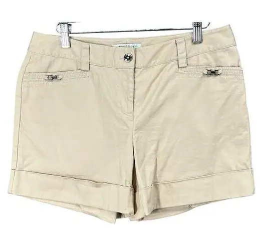 White House | Black Market  Shorts Womens 6 Tan Cotton Sateen Pockets Cuffed Casual