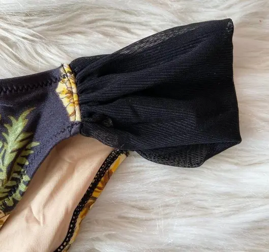 Somedays Lovin Some Days Lovin Black Floral Mesh Bikini Bottoms Sz M