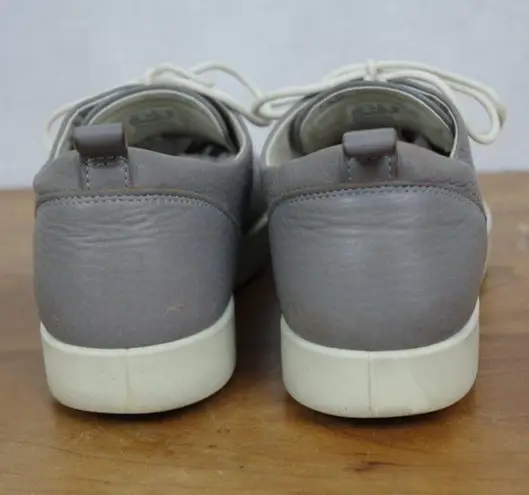 Ecco Portuguese Made Grey Leather Sneakers Size 10, EU 41
