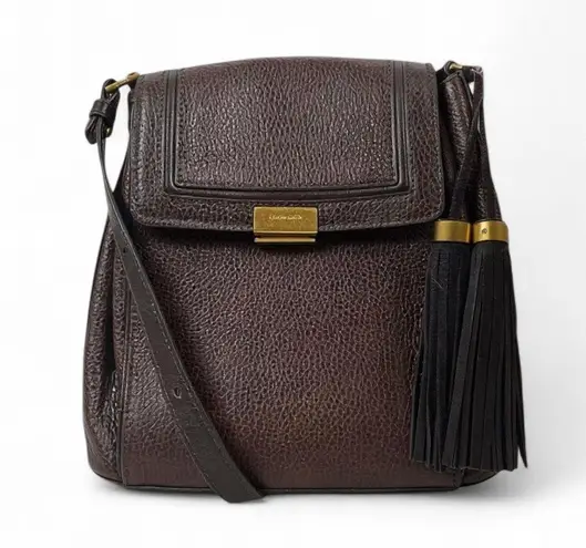 Brahmin Margo Tassel Flap Crossbody Bag Solid Chocolate Brown