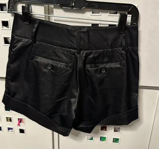 ZARA  shiny satin black shorts