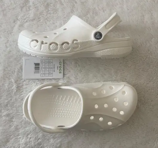 Crocs Baya White Unisex Clog, Size: Women's (7)