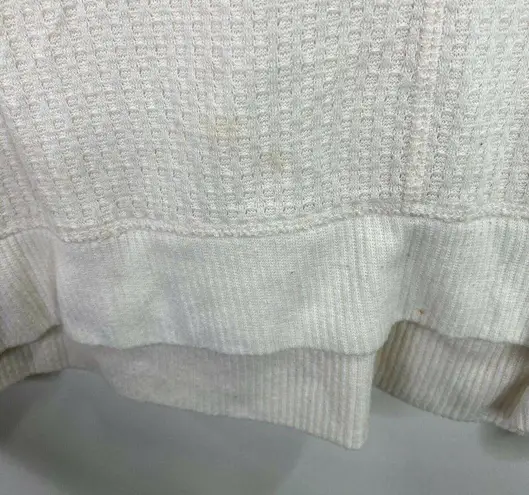 No Comment Waffle Knit White Oversized Top Shirt Size Medium M Womens