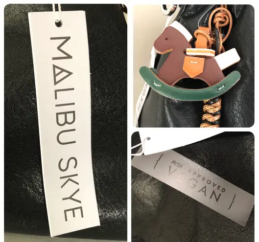 Malibu Skye black vegan leather hobo bag