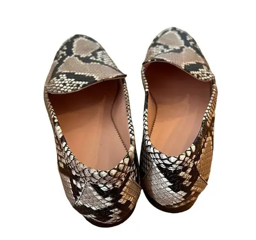 J.Crew  Cecile smoking slippers in snake-embossed leather 6.5 NEW