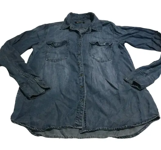 Buffalo David Bitton Denim Chambray Button Down Shirt Blue Long Sleeve size S - Image 1
