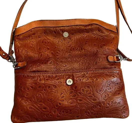 Borse In Pelle Genuine Leather Artisan Stamped Leather Crossbody Bag