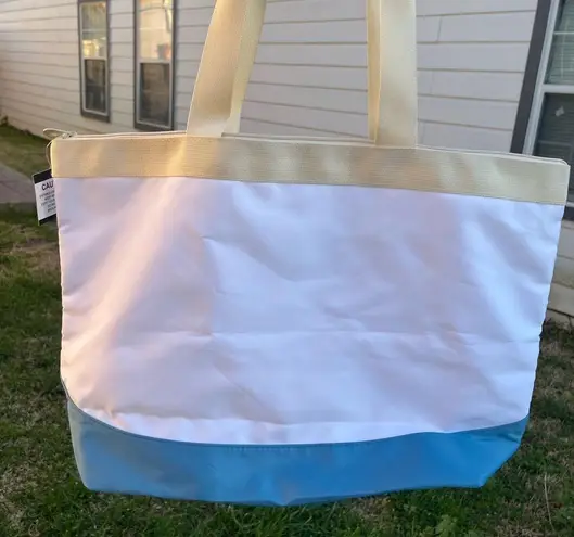 Castaway Blue and White Tote Bag