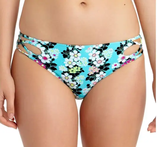 California Waves  Floral Strappy Bikini Swim Bottom