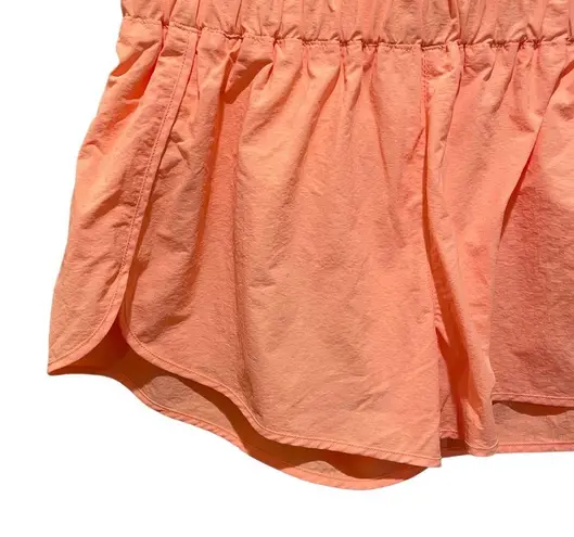 Zenana Outfitters Cross Country Smocked Waist Running Shorts Sherbet Orange Size Medium