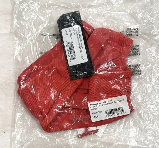 NWT Tavik Chloe Mini Cutout Swim Bottom Textured Amalfi in Hibiscus