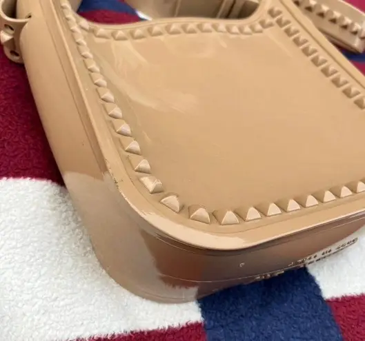 Carmen Sol Fico large Crossbody shoulder bag in blush Tan