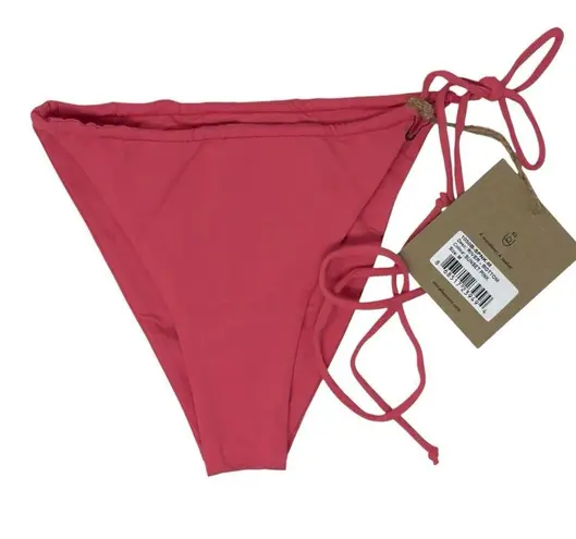 Stone Fox Swim River Thong Bikini Bottom Sunset Pink Adjustable Side Tie Size M