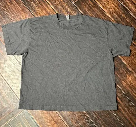 Los Angeles Apparel crewneck short sleeve wide tee T-shirt crop top casual basic