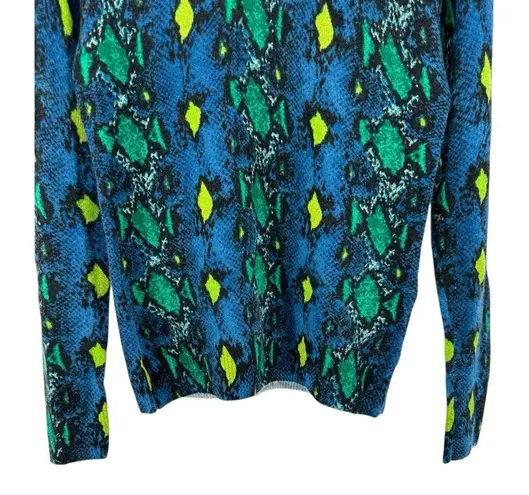 Equipment Femme Cashmere Sweater Sloan Blue Snakeskin Print size XS Long Sleeves