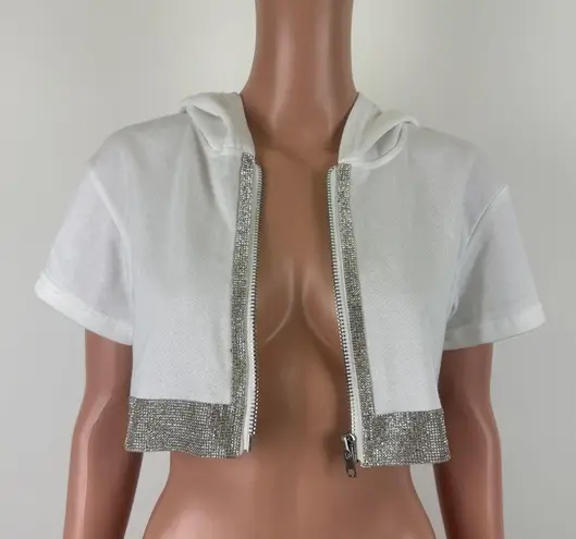 Hot & Delicious | Bedazzled Cropped Hoodie and SweatPants Set