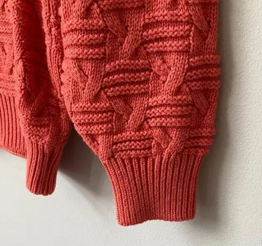 Vtg Paul Harris Women's Small 90s Acrylic Crewneck Knit Pullover Sweater Coral Orange