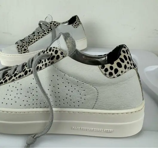 P448 Thea Platform Sneaker Leopard Dot Print Lace Up Shoes Sz 38