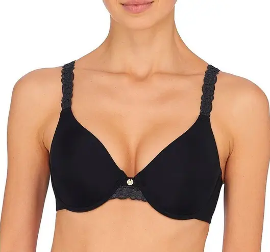 Natori Pure Luxe Seamless Underwire Bra Black Size 30DD Lightly Lined Lace New