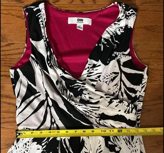 DR Collection Blk & white sleeveless long dress M