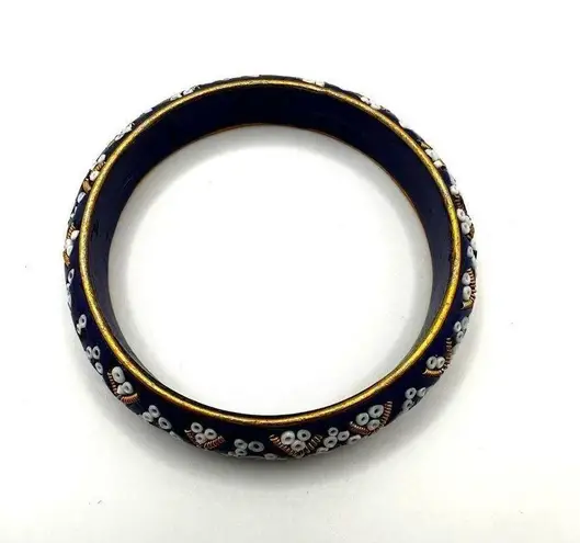 Blue beaded Indian mirrored bangle bracelet