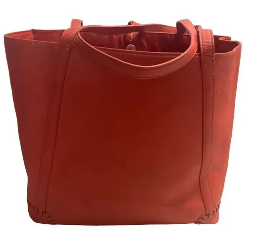 Big Buddha Orange Tote 13X6X13 Bucket Style Woven Tassels