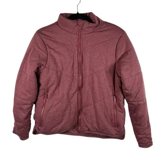 Three Dots THREE DOTS Jacket Sweatshirt Red Full Zip Quilted Pockets Women’s Size Medium - Image 1