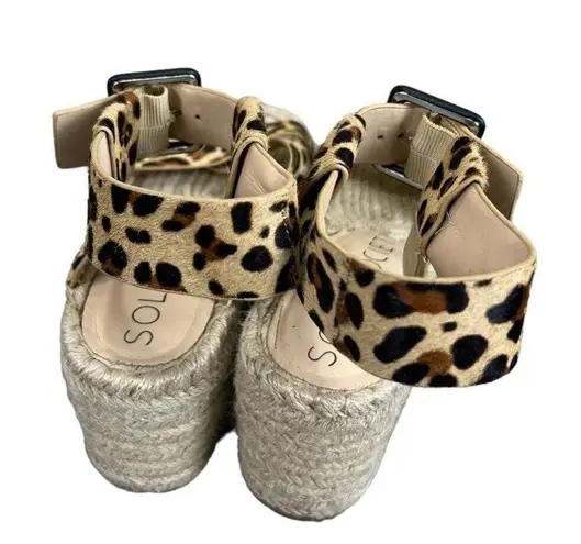 Sole Society  Austin’s Leopard Print Leather Espadrille Sandals Size 7