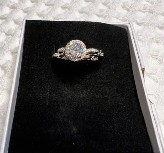 Engagement Ring Wedding Set White Gold Plated 8.5 Wedding Rings Women CZ CT