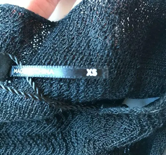 Stella Carakasi Black dress Sz XS Asymmetrical Semi Sheer Linen Nylon B…