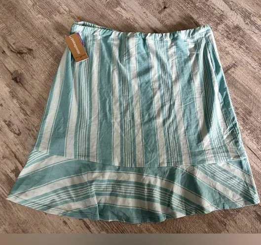 Patagonia  Alpine Valley skirt NWT size large striped ruffle bottom elastic waist