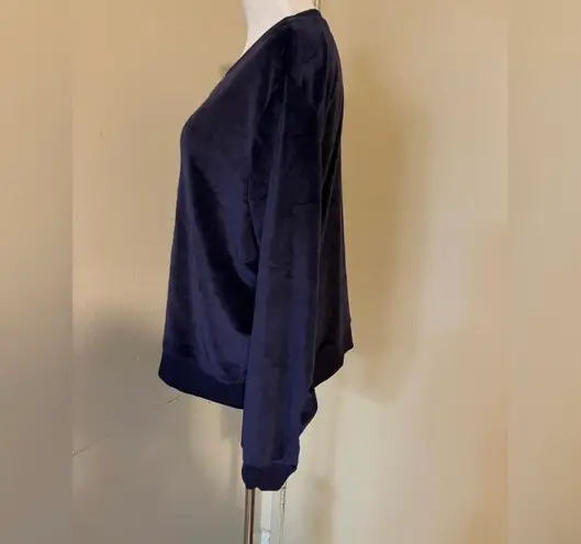 Honeydew Womens pullover crewneck sweater Long Sleeve size XL velour velvet Blue