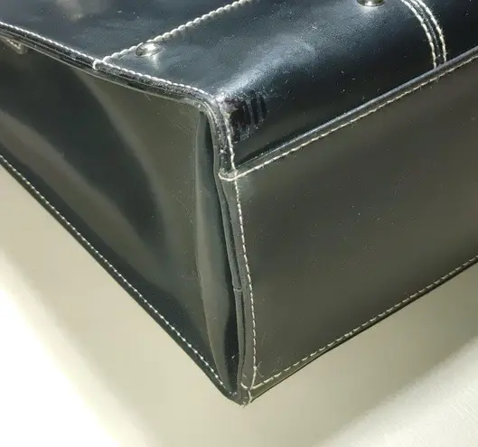 wilson's leather Laptop Tote Bag Black Snake Print Set Adjustable Strap Accessori