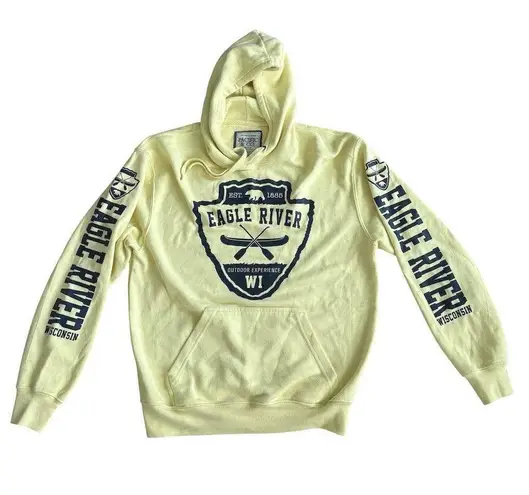 Pacific & Co. Unisex Graphic Hoodie White Medium Pullover Vintage Style