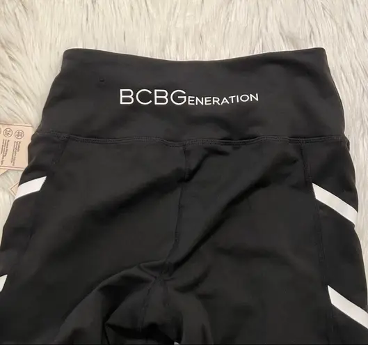 BCBGeneration  High-Waisted Bike Shorts Black White