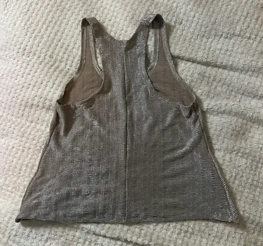 Unbranded Medium Stretch Metallic Silver Razor Back Tank