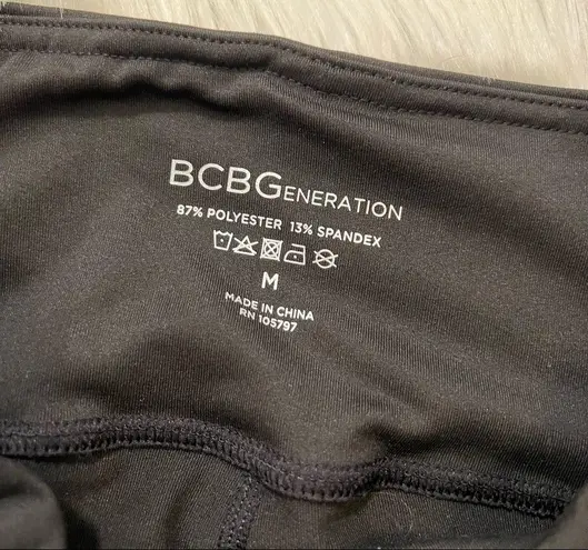 BCBGeneration  High-Waisted Bike Shorts Black White