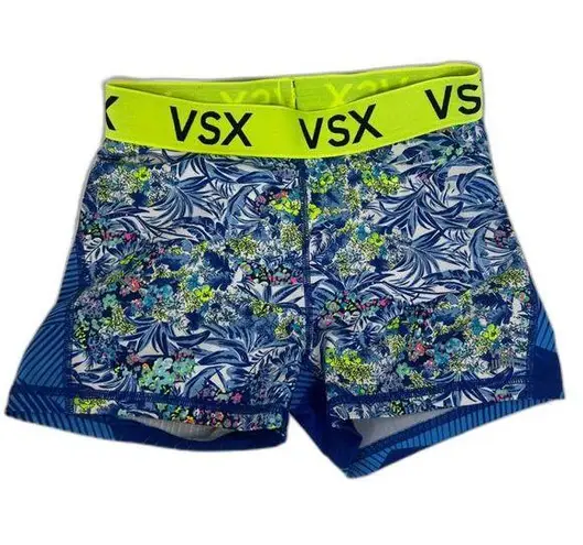 VSX by Victoria's Secret Sport Compression Blue Patterned Shorts Size Small