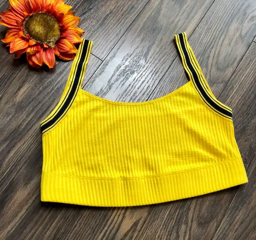 American Apparel Thick Yellow Ribbed Crop Top