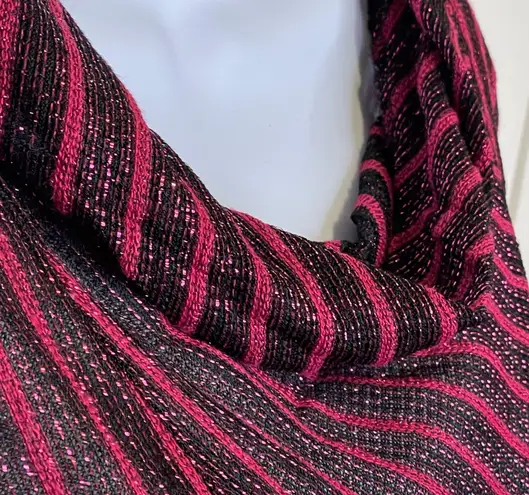 Stoplight Vintage Short Sleeve Cropped Striped Blouse Pink Black Elastic Waist S