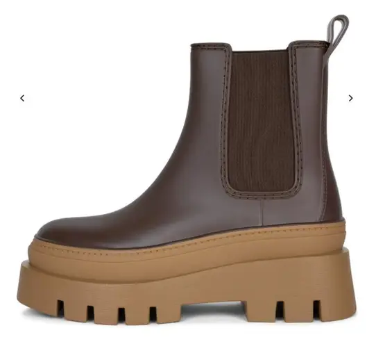 Jeffrey Campbell NEW  Rain-Storm Platform Chelsea Boot in Brown Honey Y2K