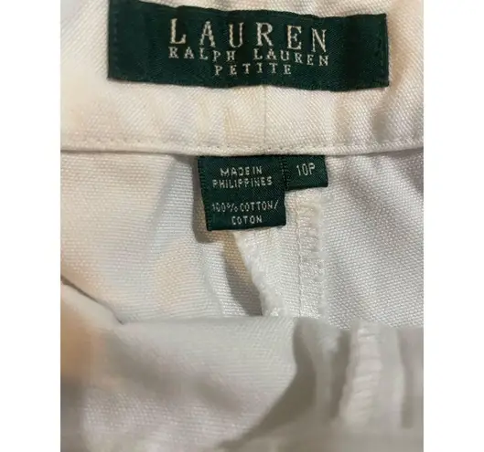 Ralph Lauren Lauren  Petite white womens chino high rise shorts 10” inseam size 1