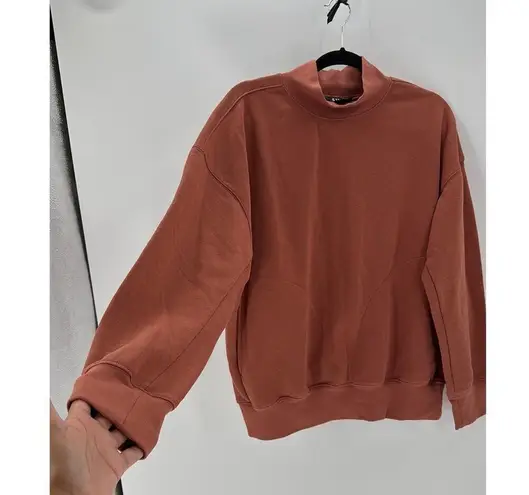 5.11 tactical WREN OVERSIZED FLEECE burnt orange size M mock-neck casual top