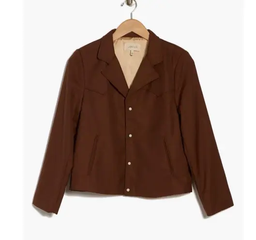 THE GREAT. Western Blazer Size 0 Hickory Brown NEW Pearl Snap Rodeo Jacket