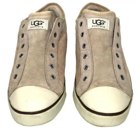 UGG Women's Laela Sand Suede Laceless Slip On Shearling Lined US 6