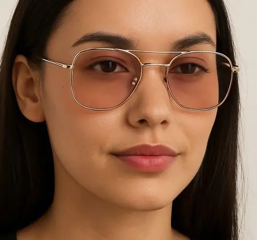 Gold Wire Frame Aviator Sunglasses ā Brown Tinted Lenses