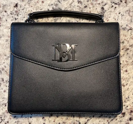 Badgley Mischka Black Top Handle Bag Satchel Structured Handbag Purse - Image 1