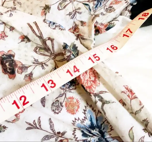 Azure Floral Kimono-sleeved Boho Cotton Dress Sz S