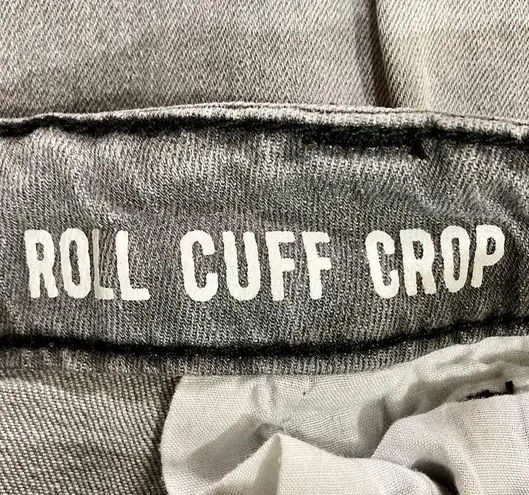 Distressed roll cuff crop jeans, Blue Asphalt size 3/26 gray wash skinny ankle