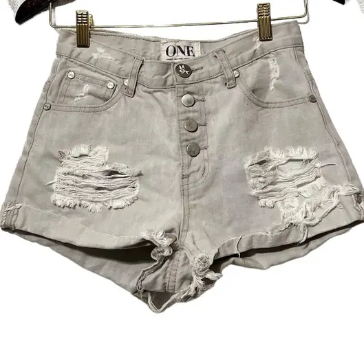 One Teaspoon  Hawks High Waisted Denim Jean Shorts